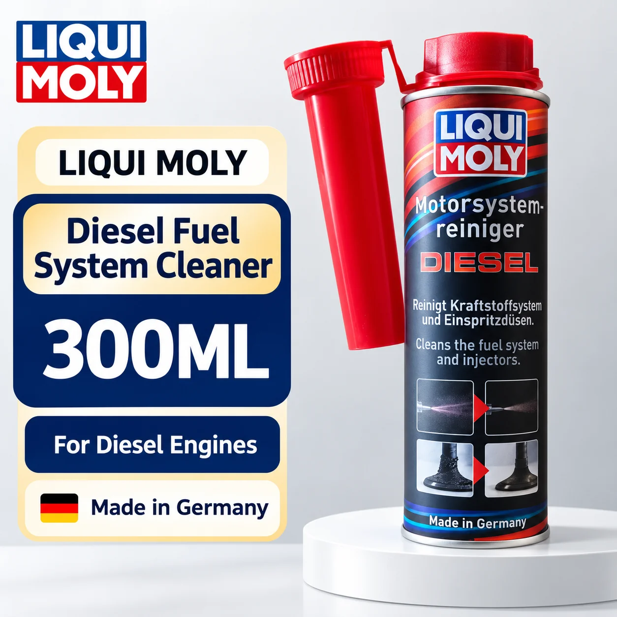 LIQUI MOLY Motorsystemreiniger Diesel Fuel System Cleaner Injector Deposit Remover for Common Rail Diesel Engines 300ml