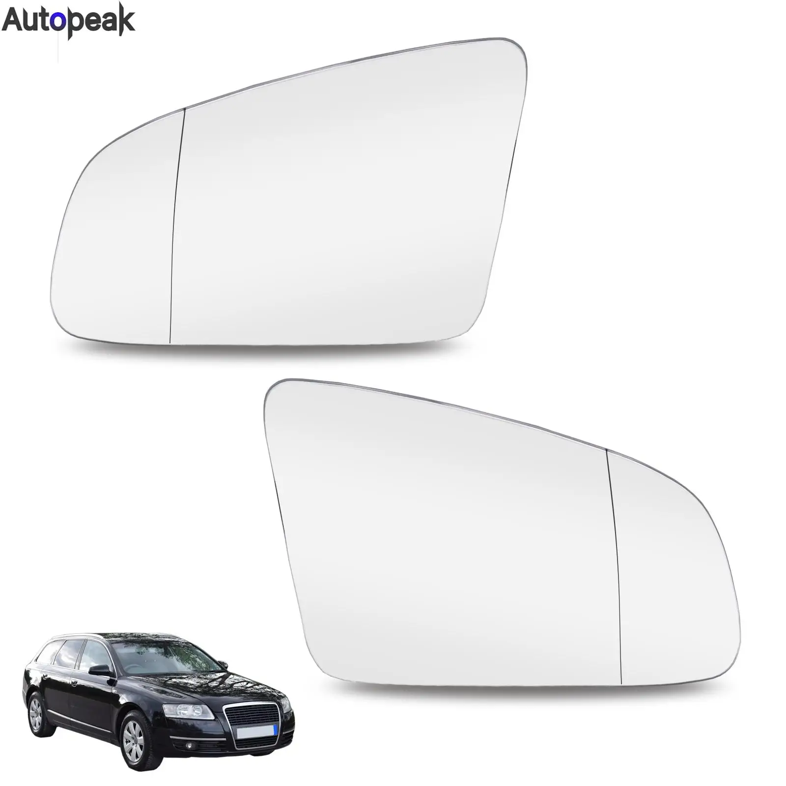 

Right Side Wing Mirror Glass Car Rearview Mirror Glass Rear View Glue Stick On For Audi A3 8P A4 B6 B7 A6 C6 4F 2005-2008