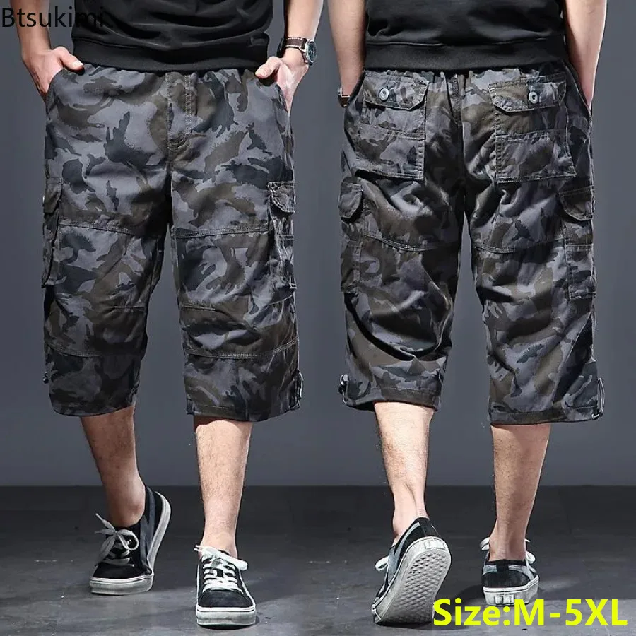 

Fashion New Camouflage Cargo Shorts Men's Multi-pockets Outdoor Hiking Sport Casual Trouser Summer 100% Cotton Beach Short Pants