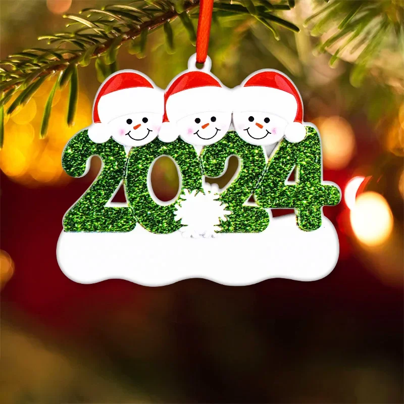 2024 Personalized Family Christmas Ornament Snowman Couple Christmas Tree Ornament Decorative Hanging Ornaments Keepsake Gifts