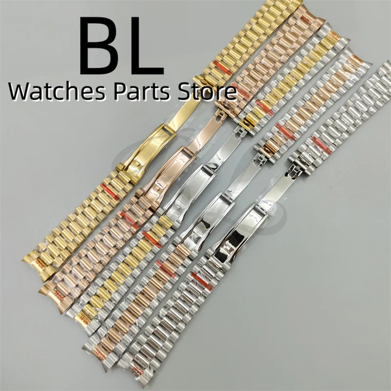 20mm Width New EndLink Silver Gold Rose Gold Watch Strap 904L Stainless Steel Bracelet Folding Buckle Fit BLIGER 36/39/40mm Case