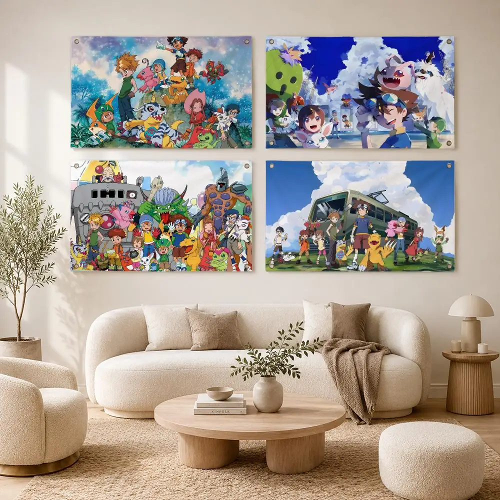 Flags flag For Decoration Outdoor Picnic Hanging Home Camping Party Banner D-Digimon