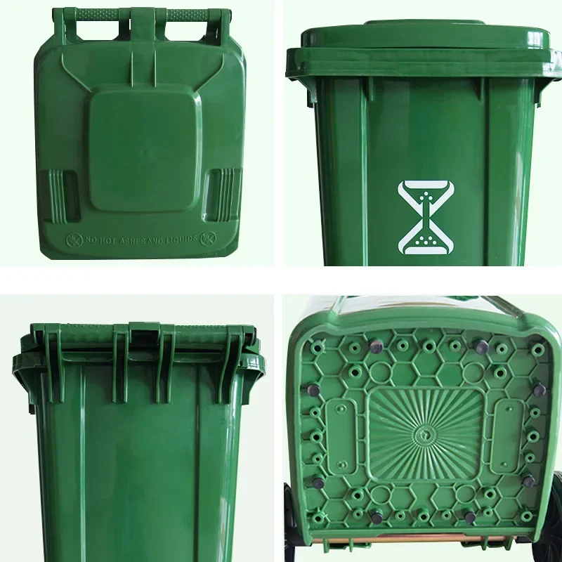 Thickened outdoor sanitation trash can classification label factory school property with wheel and lid plastic trash can