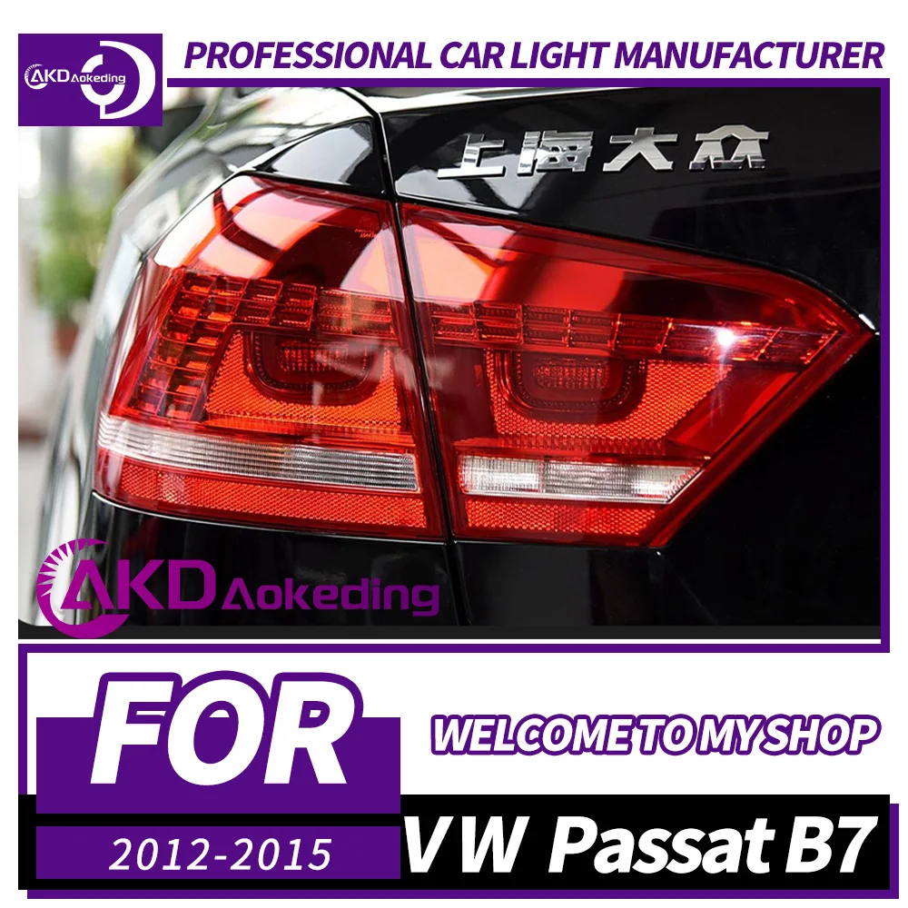 

Задний фонарь AKD для VW Passat B7 версии ЕС, светодиодный задний фонарь 2012-2015 Magotan, задний противотуманный тормозной сигнал поворота, автомобильные аксессуары