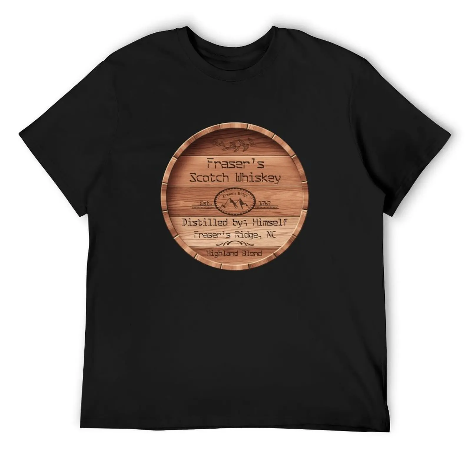 

Fraser's scotch Whiskey barrel lid T-Shirt anime cute clothes men t shirts