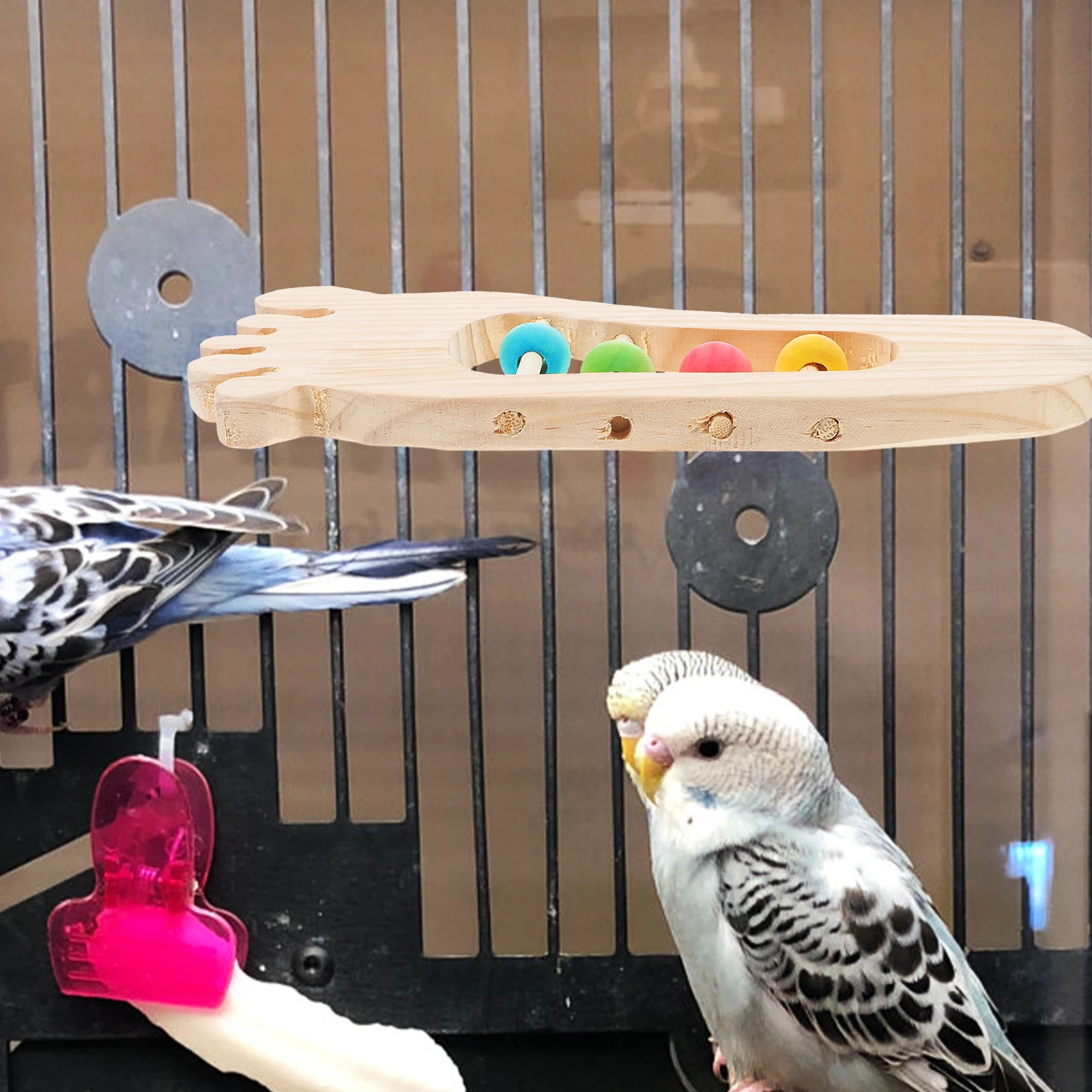 

Parrot Platform Bird Standing Perch Parrotlet Resting Cage Perches Wood Training Accessories