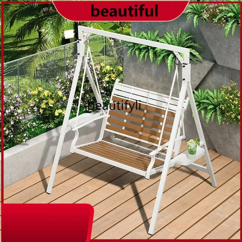 

Outdoor Swing Glider Garden Double Rocking Chair Balcony Yard Outdoor Courtyard Swing Chair h