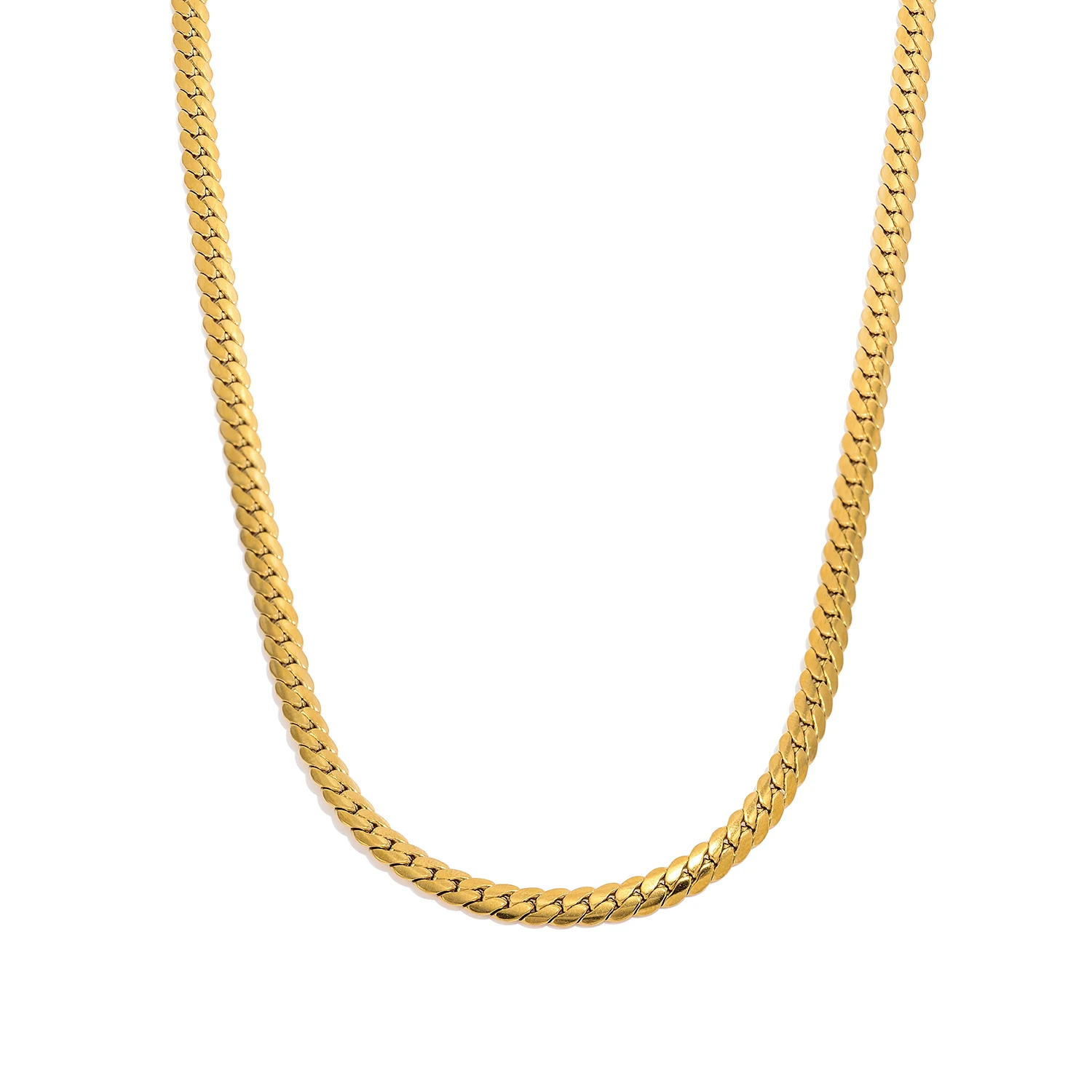 Minimalistische Pferdepeitschen-Kettenkette für Damen, Edelstahl Vergoldeter Vielseitiger Schmuck