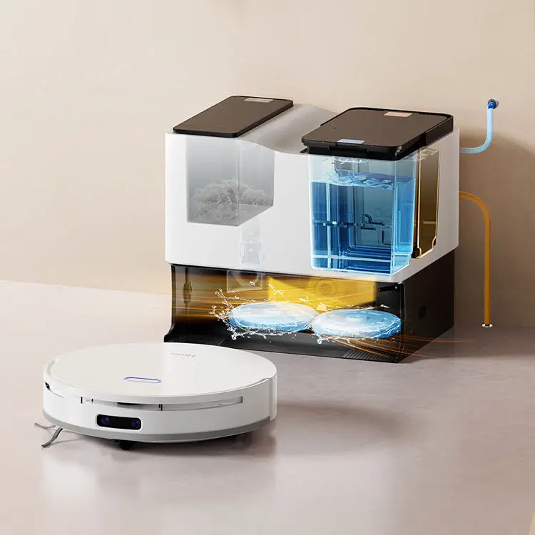 Floor Cleaning Robot 5000pa Rotary Smart Robot Vacuum Cleaner With Self-Emptying Dustbin Mopping Function