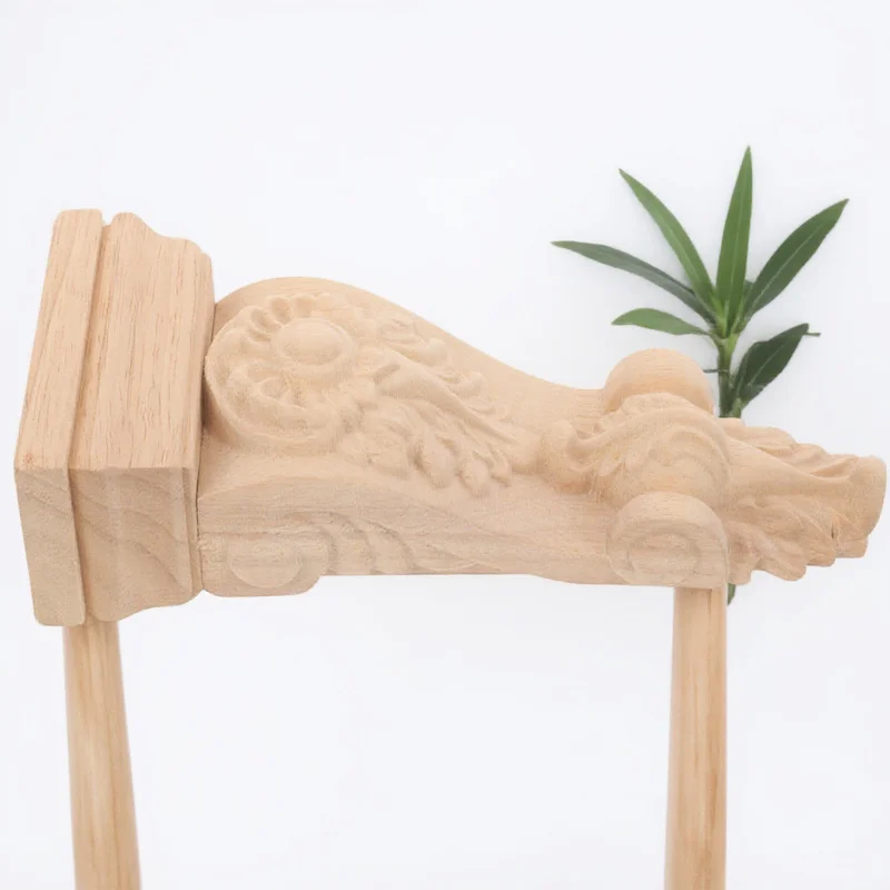

Solid Wood Corner Onlay Applique Unpainted Carved Wooden Trim For Furniture Decorative Molding Cabinet Door Window Corbel