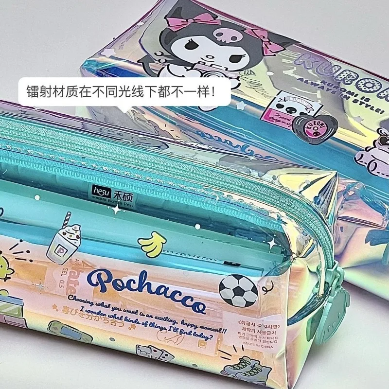 Sanrio Kuromi My melody Pochacco pencil case storage bag without laminated transparent waterproof pencil case cartoon anime gift