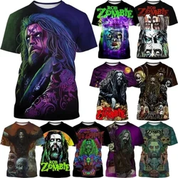 Rob Zombie 3D Print T shirts Heavy Metal Rock Singer Print T-shirt for Men/Women Round Neck Short-sleeve Top Oversized Tee Shirt