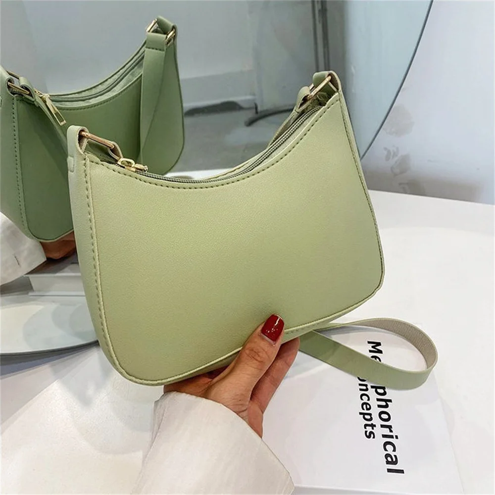 Women\'s Handbags Fashion Underarm Bag Solid Color PU Leather  Elegant Hobos TotesBag Messenger Bento Shoulder Bags