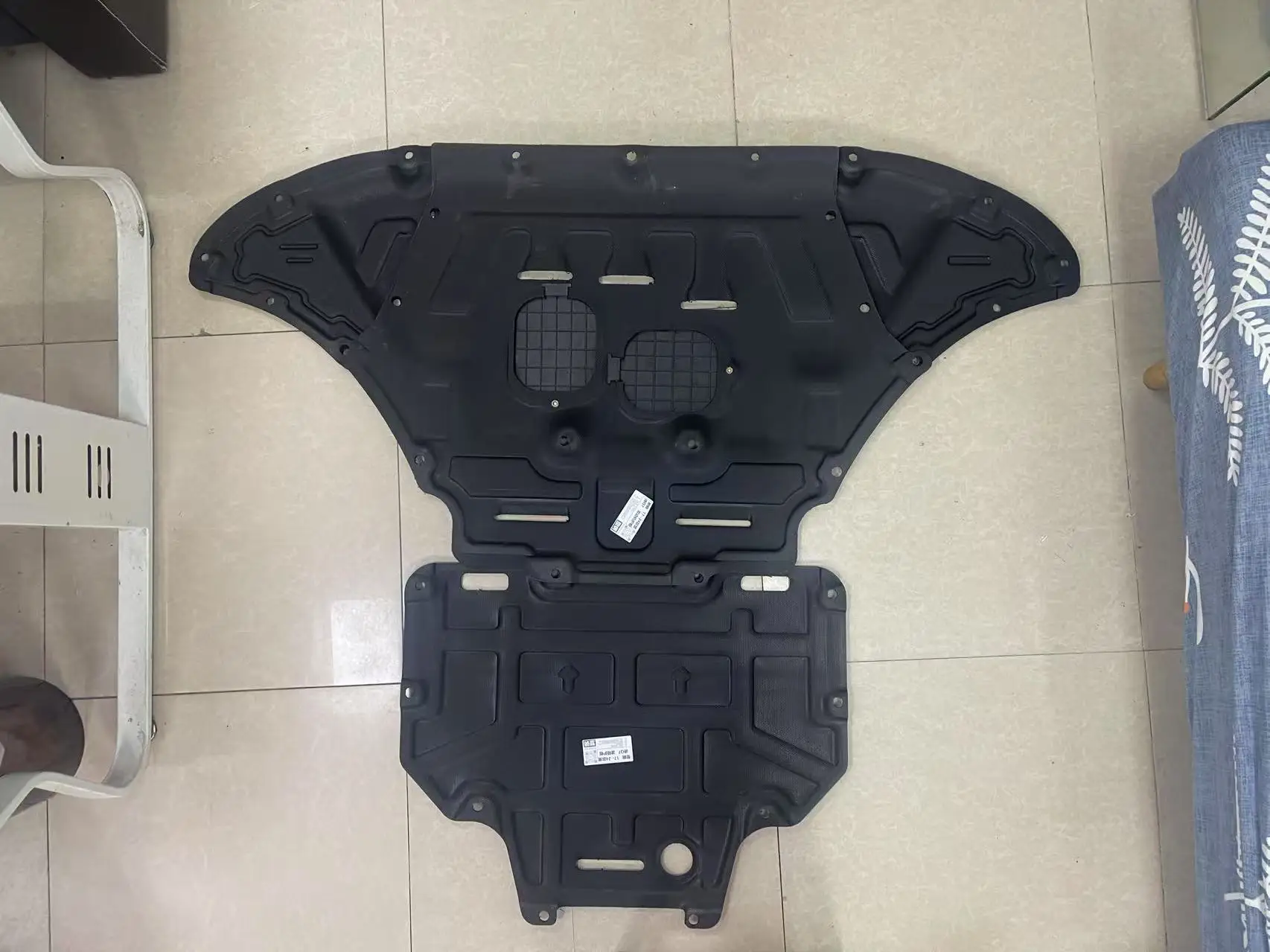 For Audi Q7 2017-2024 Black Under Engine + Transmission Guard Plate Splash Shield Mud Fender Cover Mudguard Protector
