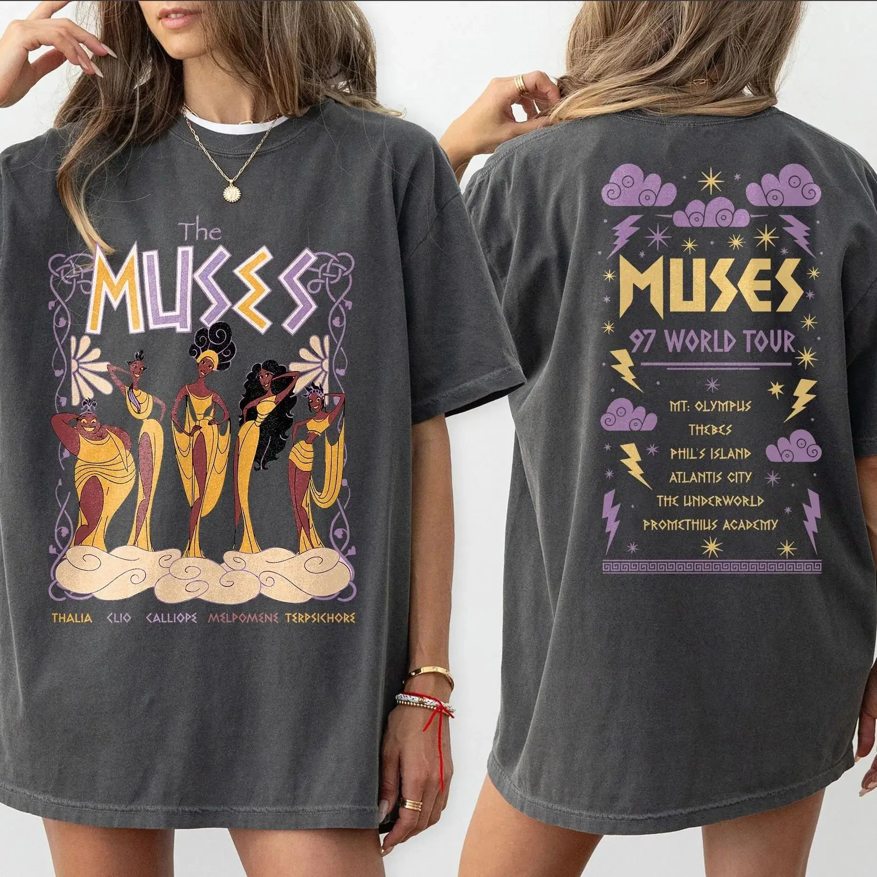 2026 Damen Retro Anime Cartoon T-Shirt Sommer Hercules The Muses 97 World Tour Komfort-Shirt Street Oversize Baumwoll-Sporttrikot – Detail 7