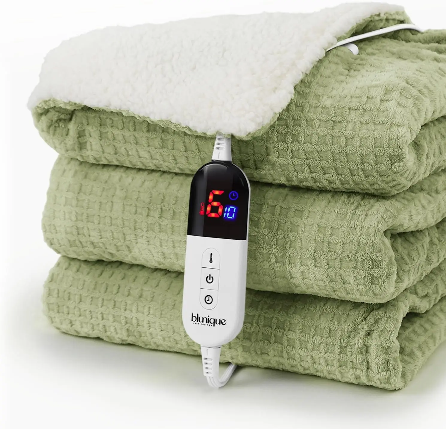 

Electric Heated Blanket Twin Size, 62x84 Inches Sherpa Fleece with 6 Heat Levels & Auto Off, ETL Certified