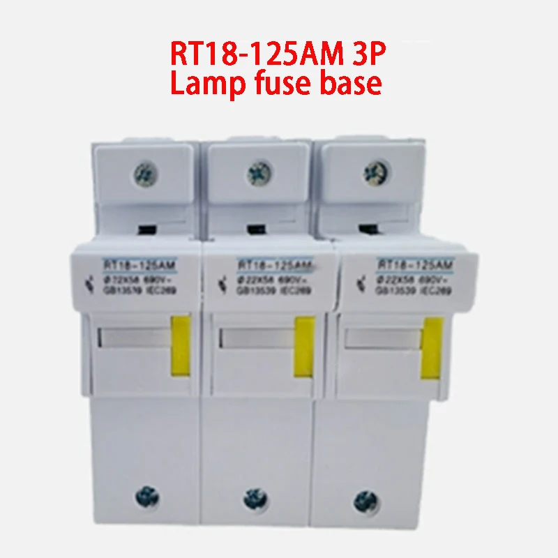 RT18-125AM 3P fuse core 22 * 58mm RT18 RT14  Fuse base RT18-125A rail type fuse