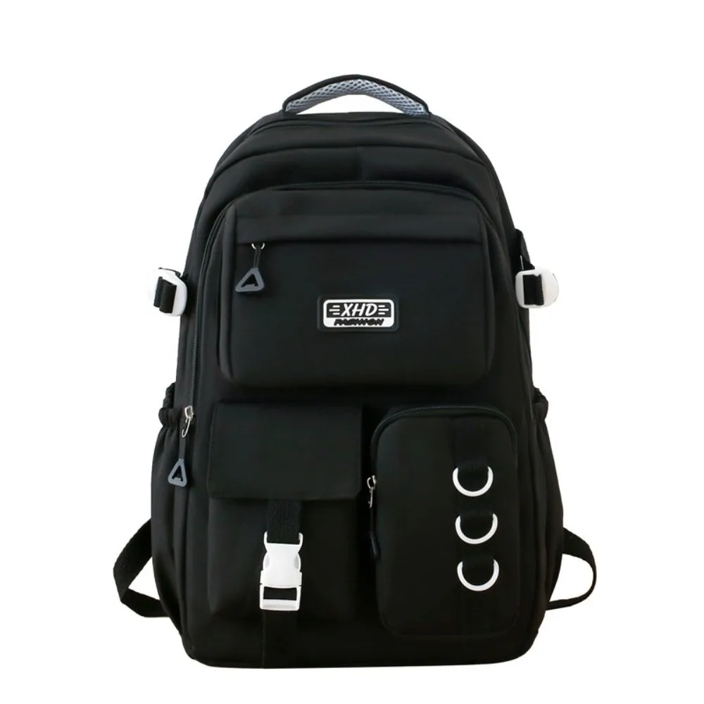 Nylon School Backpack Multi-pocket Adjustable Padded Shoulder Straps Laptop Rucksack Water-resistant Large Capacity