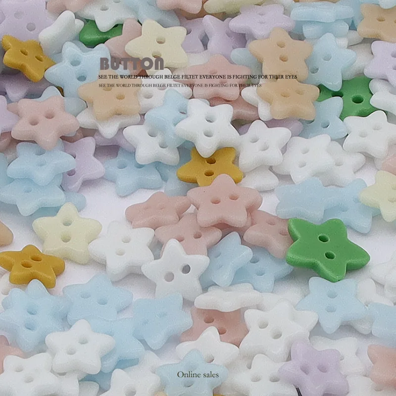 10pcs 12mm Ceramic Star Button Shirt Cardigan Two Eyes Button for DIY Children's Clothing Dress Wedding Decor Sewing Accessories