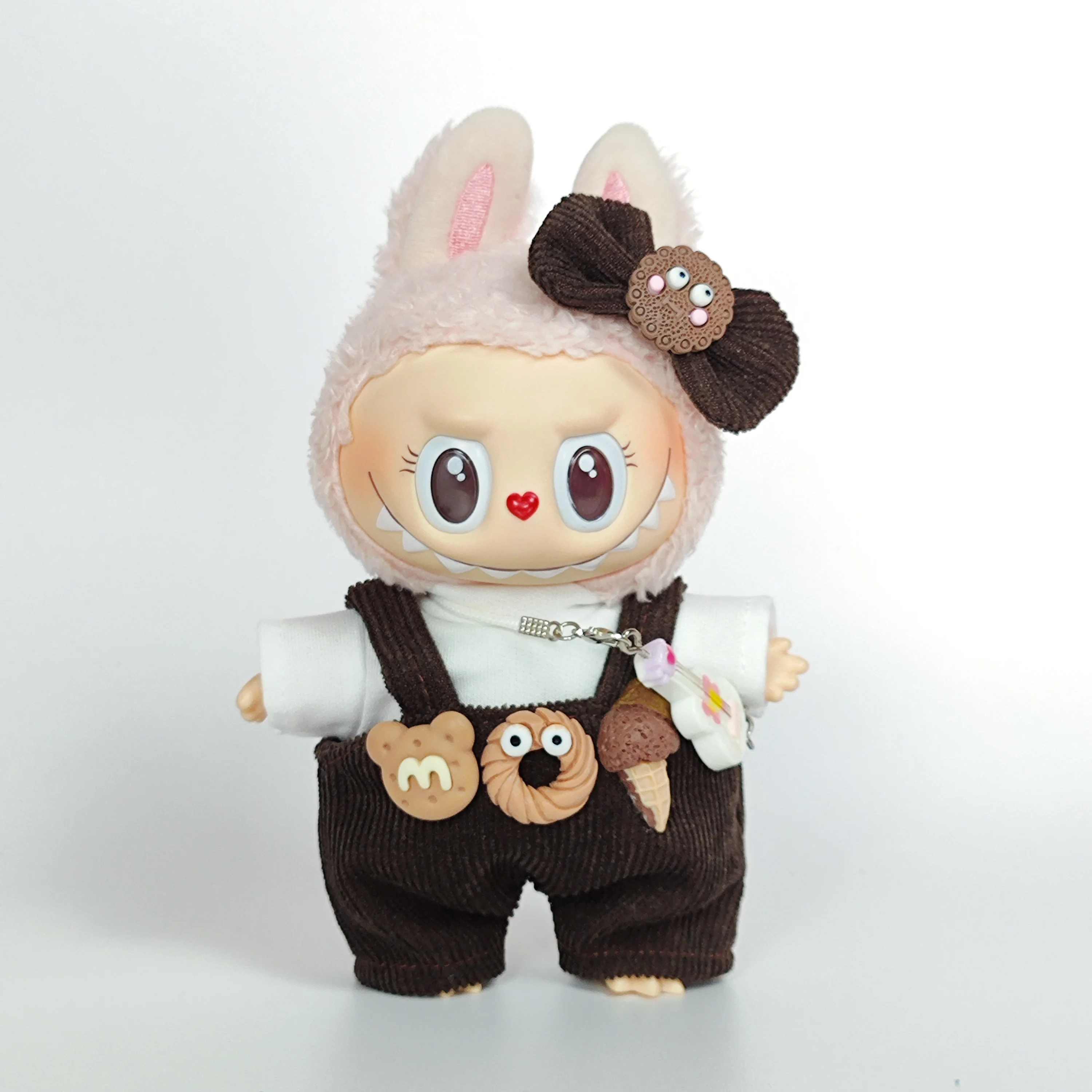 17 cm große süße Puppenkleidung für Labubu V1 V2, Idol-Puppe, süßes Macaron-Outfit-Set, Geschenkzubehör