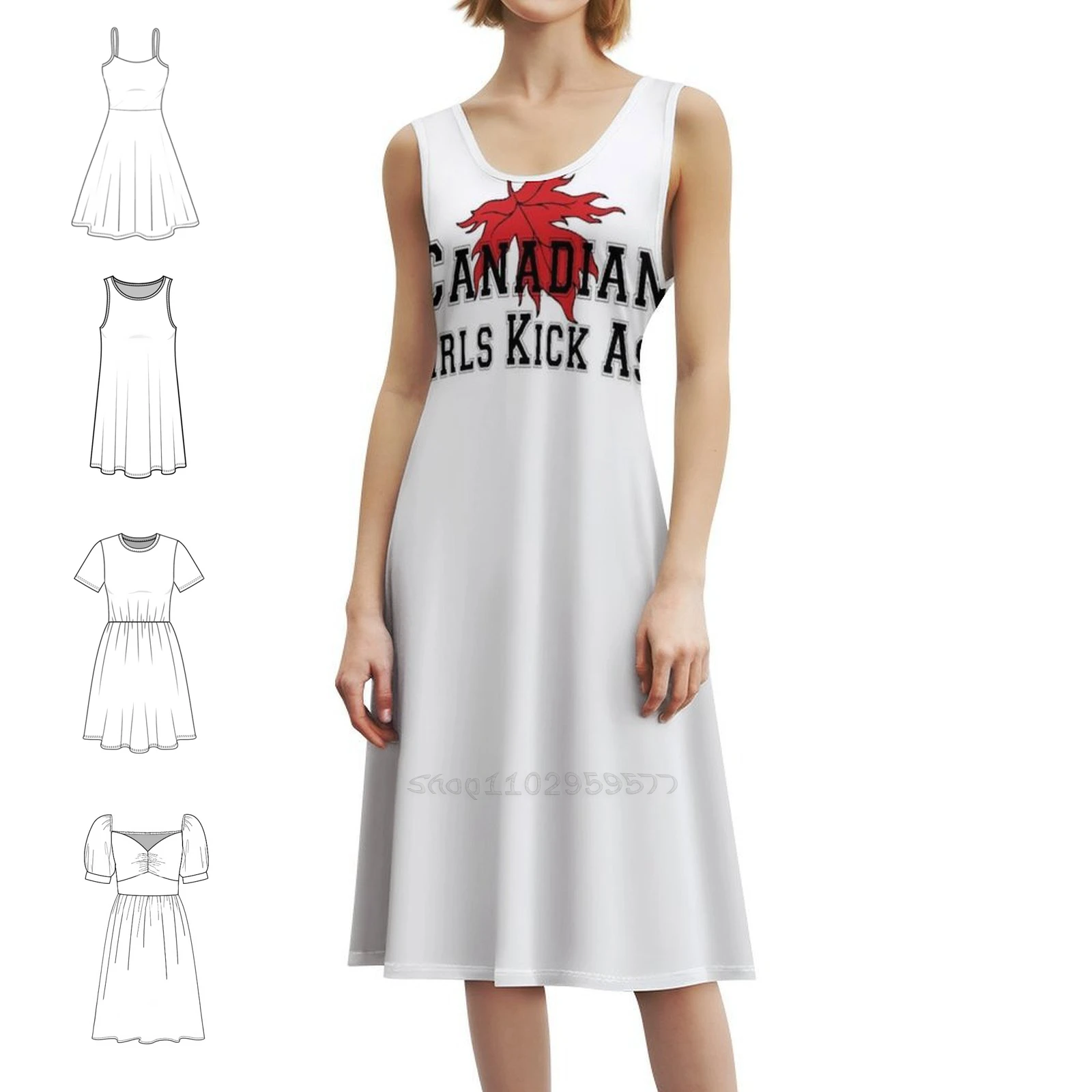 كندا الكندية الفتيات ركلة الحمار المرأة تي شيرت بوهو شيك فستان أنيق موضة شاطئ حفل زفاف ثوب الكندية بنات كندا