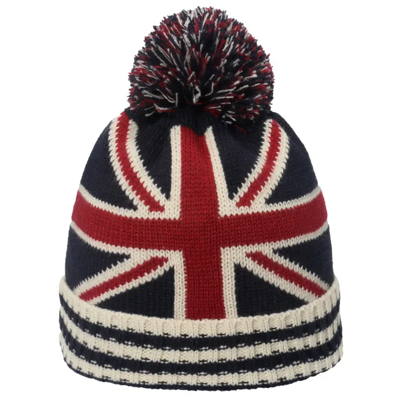 Brand Oohmy Winter Beanie Cuffed Knit Warm Hat for Men Women Youth Boys Girls American Flag Outdoor Ski Sports Hiking Caps