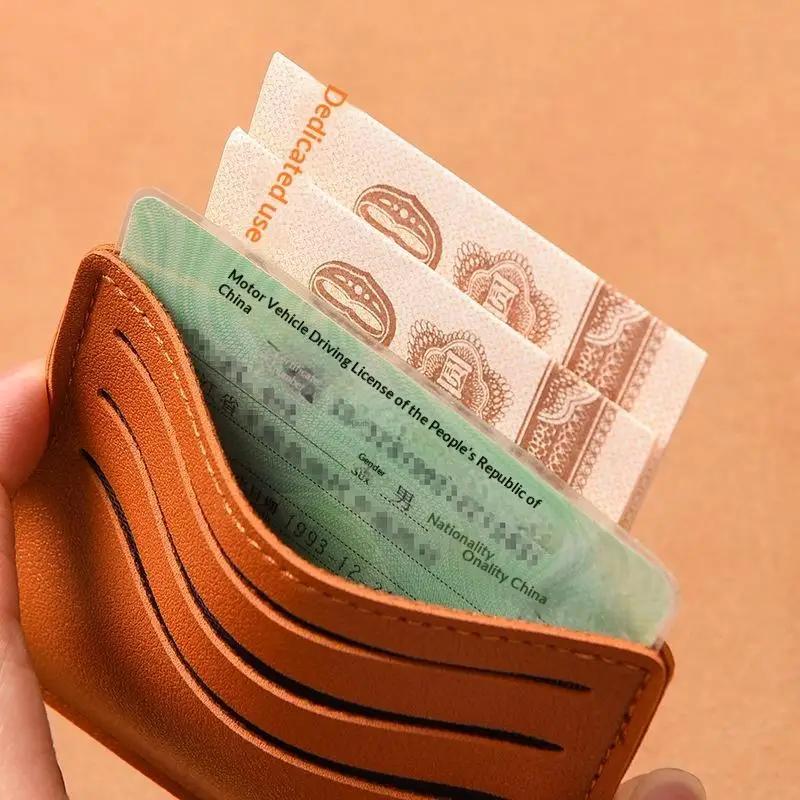 1Pcs Minimalist Leather Credit Card Holder Slim Wallet Multi Slot Credit ID Card Holder Portable Pocket Card Case DIY Christmas