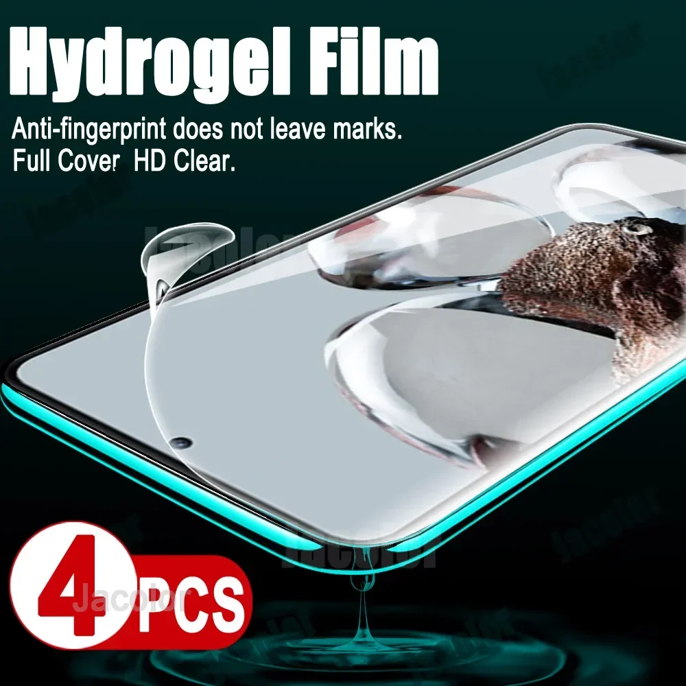 4pcs Hydrogel Film For Xiaomi 12T Pro 12 Lite T Water Gel Protection Xiomi Xiaomy 12Lite 12TPro Not Glass 600D Screen Protectors