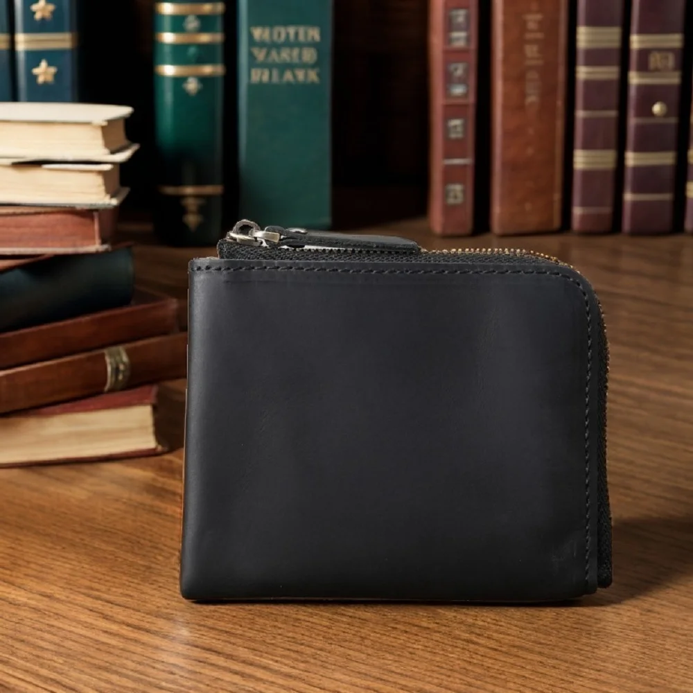 

Womens Genuine Leather Coin Purse Mini Pouch Change Wallet for Mens Vintage Small Zipper Coin Card Holder Bag