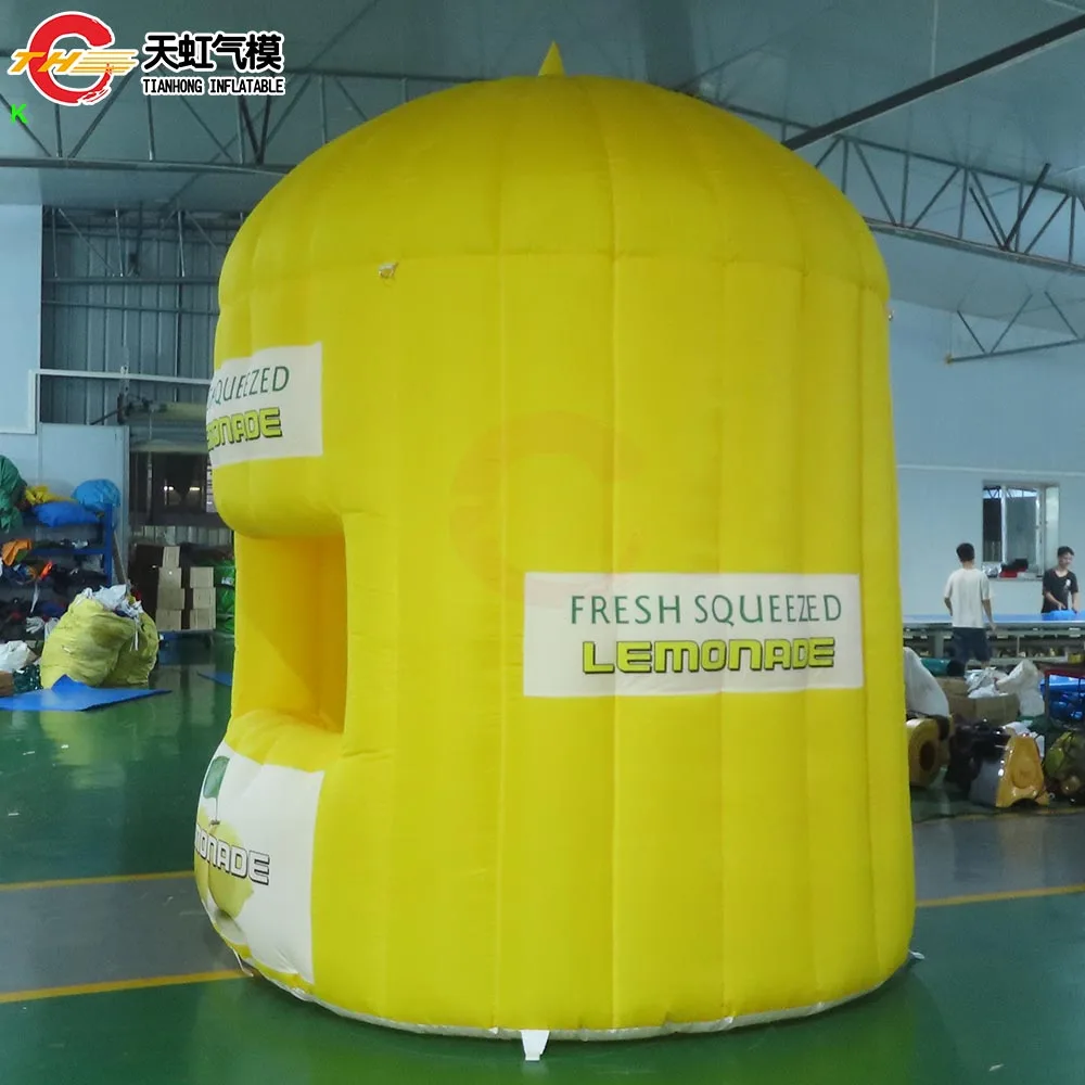 Outdoor 2,5 m/3,5 mH Limonade Aufblasbare Kiosk Zelt Gelb Aufblasbare Booth Outdoor Aufblasbare Limonade Stand Booth Bar