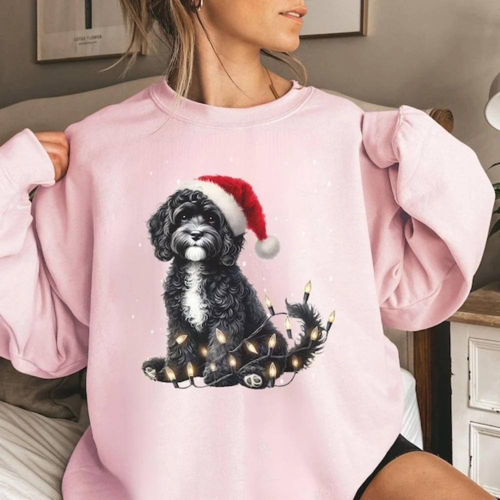 Cavapoo chiot vêtements de noël amoureux des chiens sweat-shirt de noël mignon Cavapoo chien imprimé pull femmes mode décontracté hauts