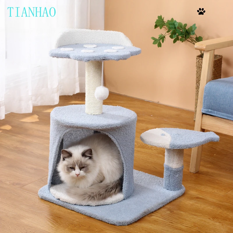 Sisal Multi-Layer Cat Tree Cat Climbing Frame Cat Scratch Post Cats Nest House Space Saving Cats Furniture Cats Toys Interactive