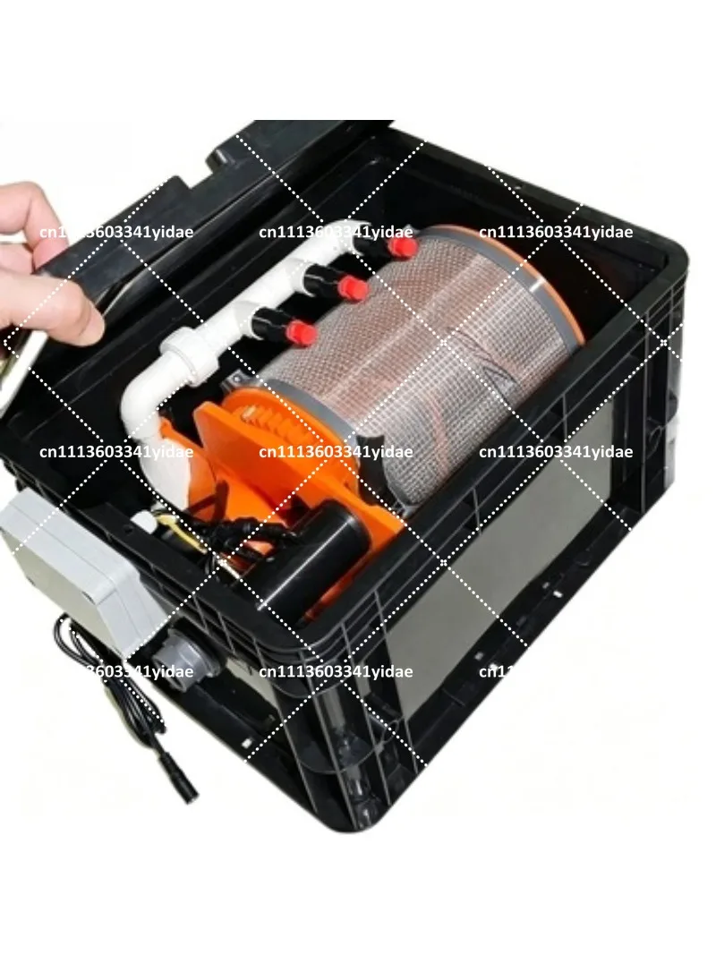 Automatic Small Turnover Box Fish Tank Filter, 10000 GPH Flow, Self-Cleaning Backwashing Design for Aquariums