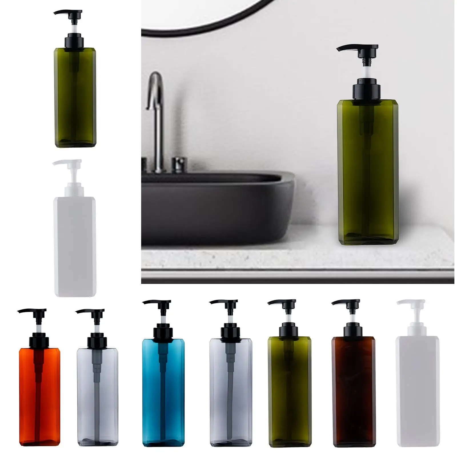 Simple Soap Dispenser Bottle Restroom Bathroom Accessories Softener Bleach Container Countertop Liquid Refillable Home