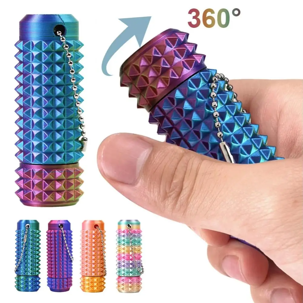 Fidget sensoriel à picots imprimé en 3D, rotation à 360 degrés, poche Grippie, stimulateur anti-stress, rouleau multi-couleurs