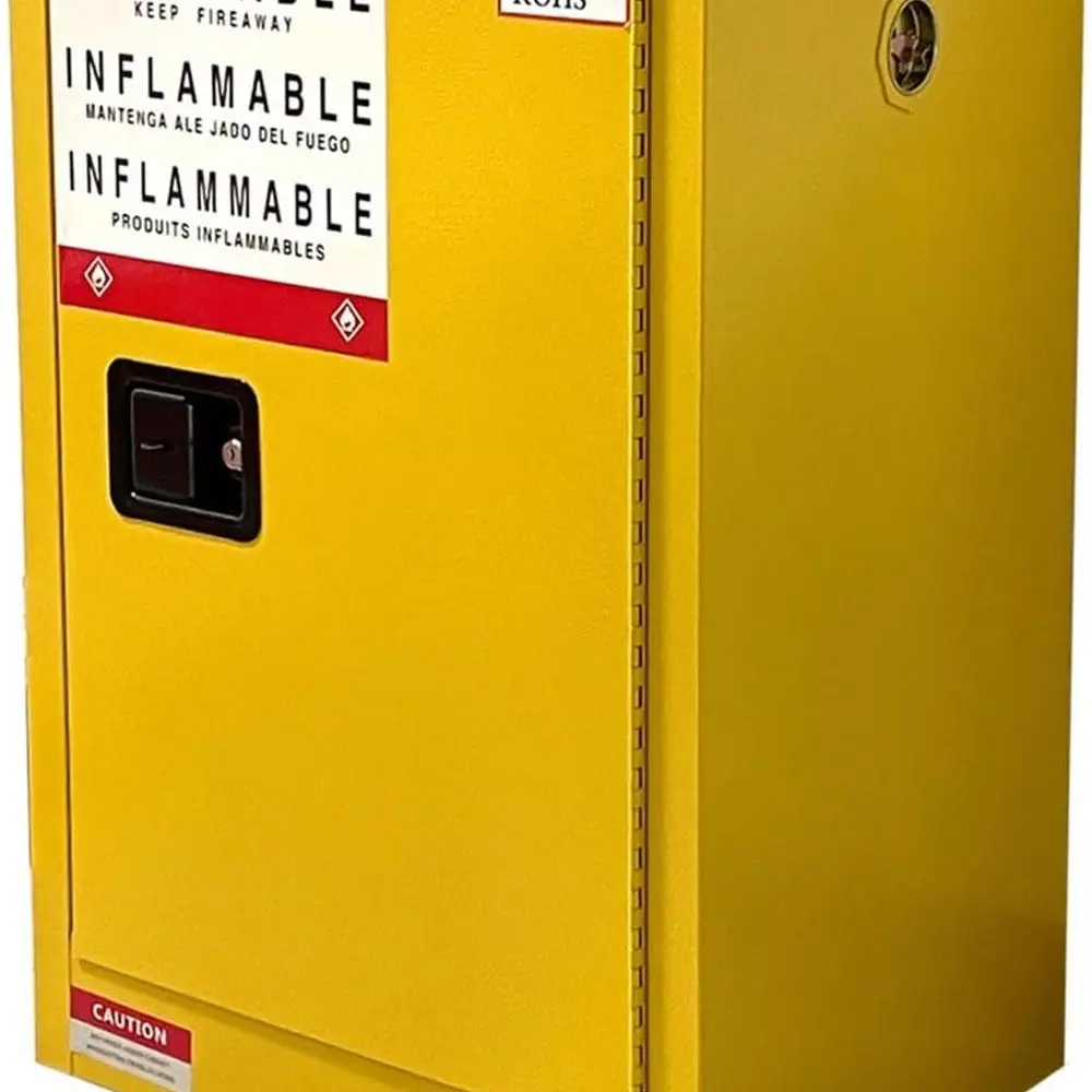 

Industrial-Grade Chemical Storage Cabinet, 23.2 Wide x 18.1 Deep x 35.3 Tall, Holds up to 24 Gallons, Fire-Resistant with Adjust