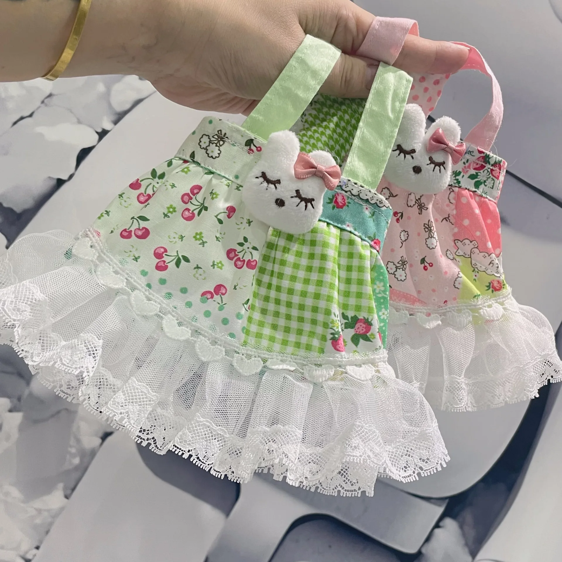 

2025 New Cute Pet Dog Cats Skirts Clothes Pink Green Floral Print Pure Cotton Sling Dress For Small Medium Dog Poodle Puppy Vest