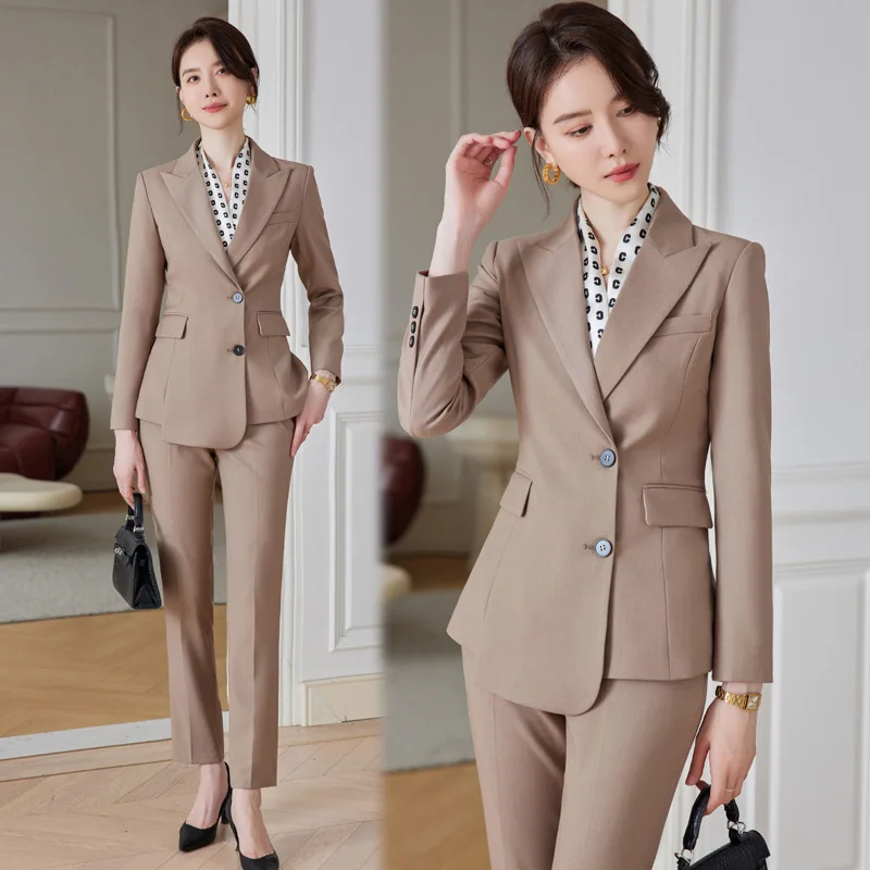 

Long Sleeve Suit Women's Autumn Fashionable Temperament Office Lady Suit High-Grade Small Suit Thin Business Formal Wear Work Cl