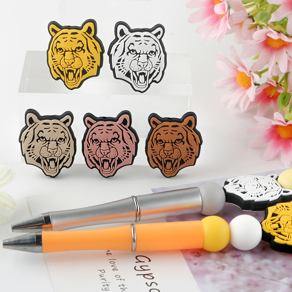 Kovict 10pcs/Lot Tiger Silicone Beads Food Grade Silicone Cartoon Tiny Rodent Beads For DIY Jewelry Making