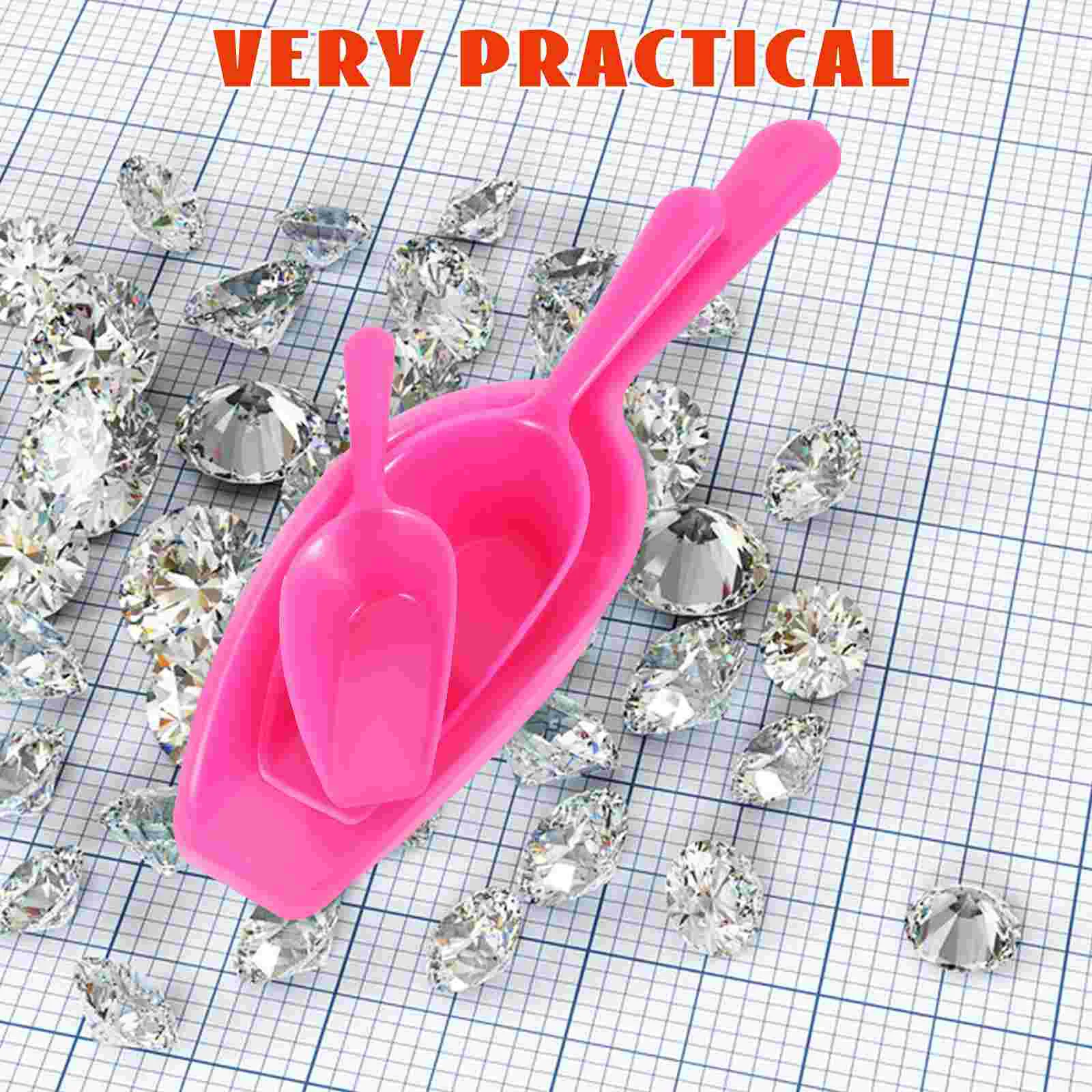 3 Pcs Dog Food Measuring Cup Mini Small Popcorn Scoops Coffee Cups Plastic Ice Handle Simple Pink