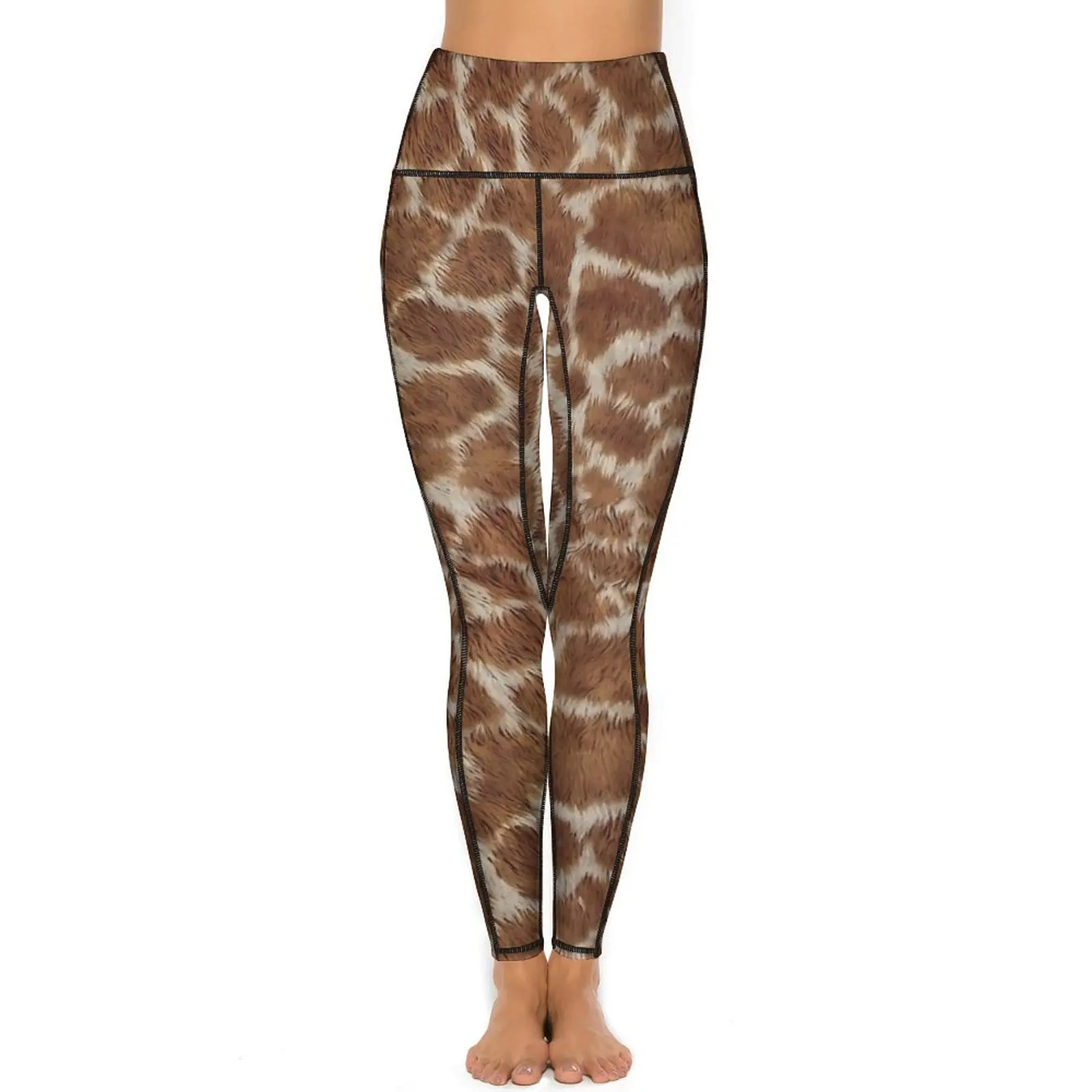 Giraffe Print Yoga Pants Pockets Animal Skin Leggings Sexy High Waist Vintage Yoga Sport Legging Stretchy Design Fitness Leggins