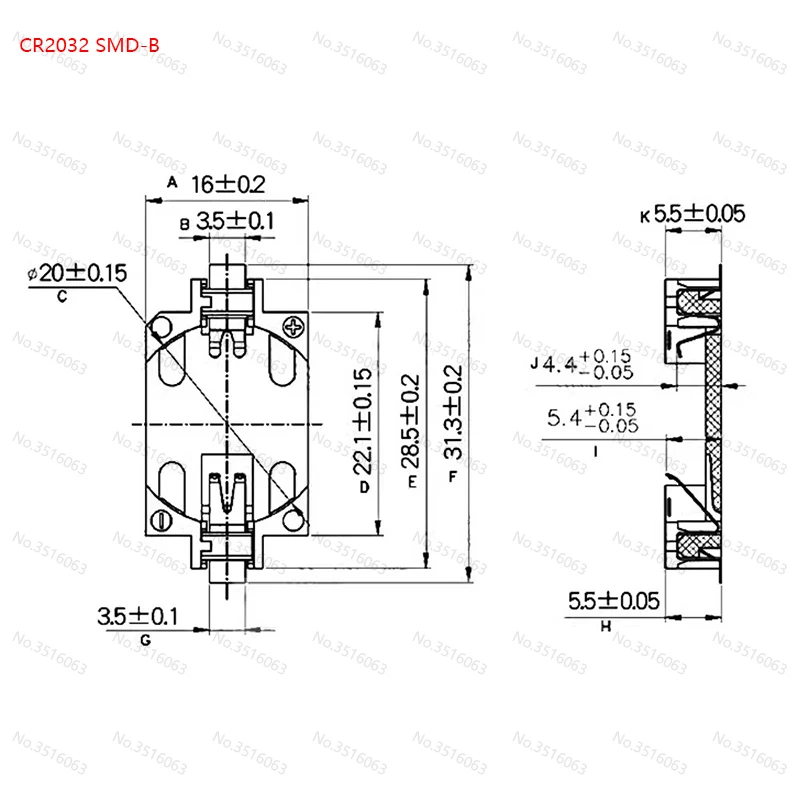 10pcs Cr2032 Battery Holder Coin Cell Button Socket Holder Case Cr2032 Coin Cell Button Battery Holder Mounting Base