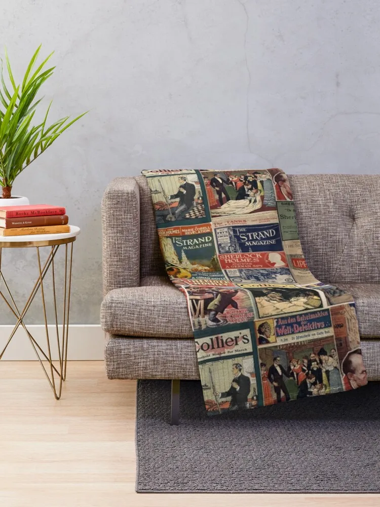 Sherlock Holmes - Vintage Magazines Throw Blanket Luxury Brand Blankets For Sofas Blankets