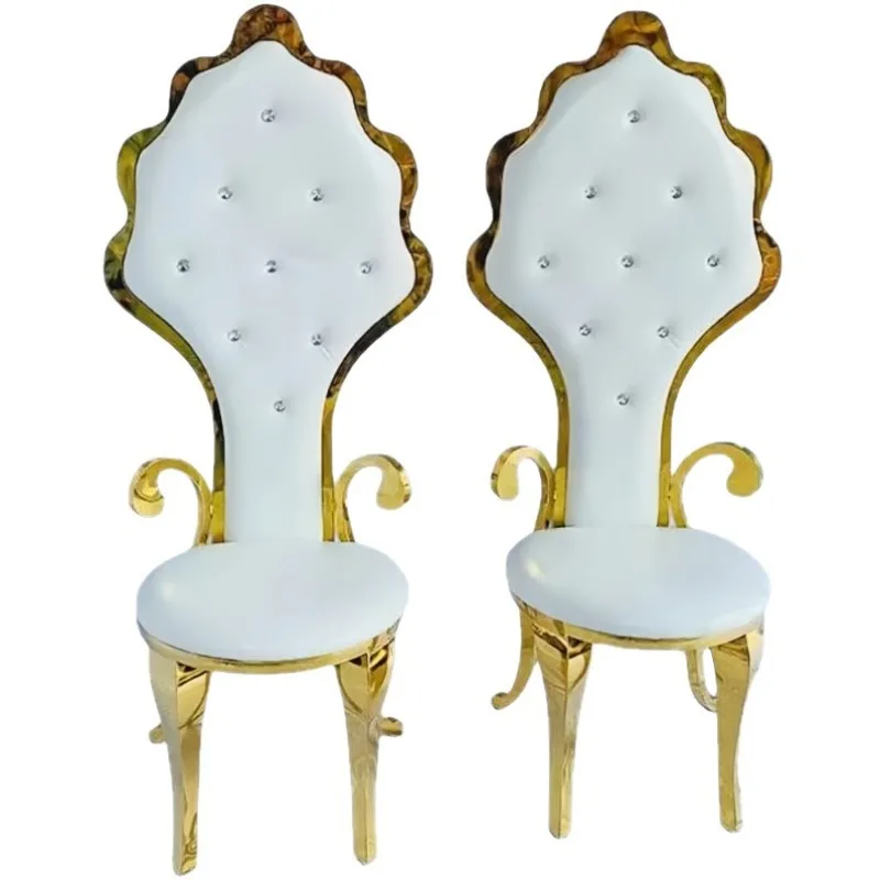 Foreign Wedding Bride Groom Master Armrest Chair Stainless Steel Wedding Chair