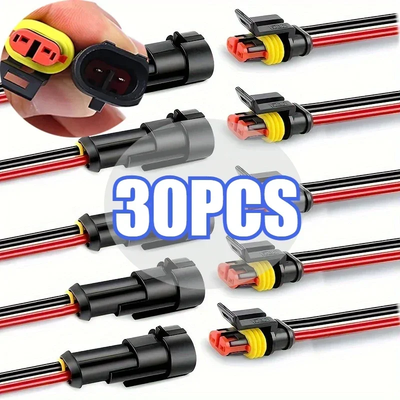 10 stks/5 sets 2 Pin Way Connector Waterdichte Connectors Mannelijke & Vrouwelijke Manier 20 AWG Draad voor Auto Vrachtwagen Boot elektrische Connector