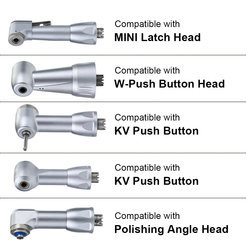 Dental Contra Angle Spare Head Low Speed Handpiece Push Button  Latch Type Polishing Head Replacement Spare Parts Fit N*K KV