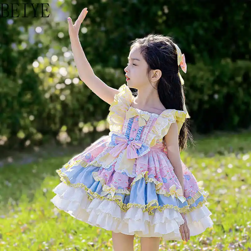 

Girls Party Dresses 2026 New Style Kids Chic Lolita Tutu Princess Dress Baby Birthday Suspender Gown Girls' Summer Dress