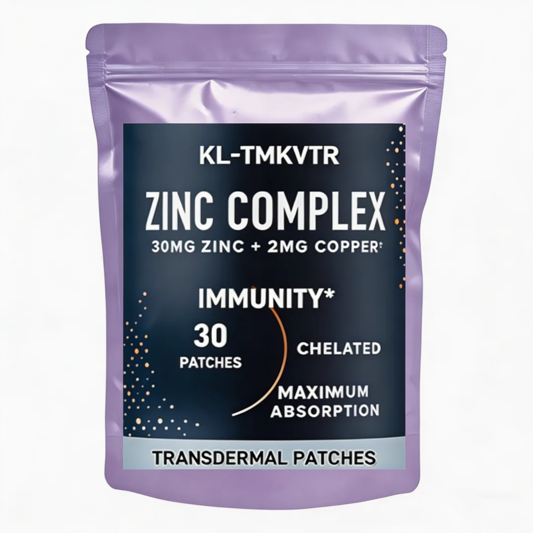 30 Patches Zinc Bisglycinate & Orotate Transdermal Patches with Chelated Copper Vitamin B6 for Immune & Acne Support