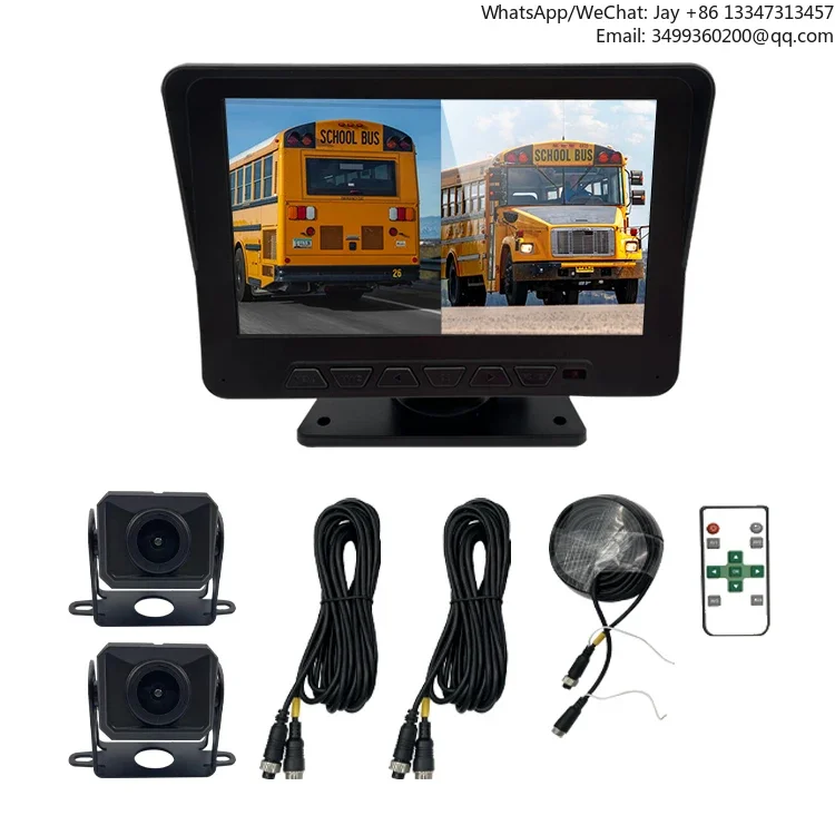

AHD IPS 7inch 9" Dual View 2 Channels Voice Control Camera DVR Semi Bus Truck Camera System With Parking Line