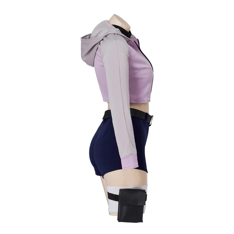 

COSda@Comic Cosplay Girls Purple Short Top and Shorts Full Set of Women Casual Clothing Cosplay Anime Halloween Disguise PartyCO